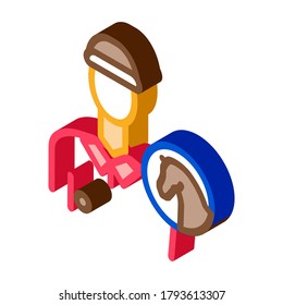 Equestrian Polo Icon Vector. Isometric Equestrian Polo sign. color isolated symbol illustration