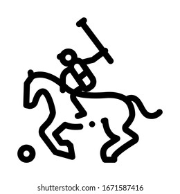 Equestrian Polo Icon Vector. Outline Equestrian Polo Sign. Isolated Contour Symbol Illustration