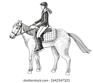 Equestrian rider in dressage uniform on horseback