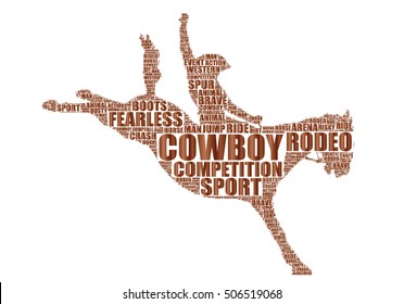 equestrian rodeo silhouette vector tag cloud