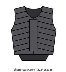 Equestrian safety vest pictogram vector illustration.