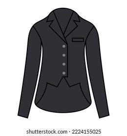 Equestrian show jacket pictogram vector illustration.