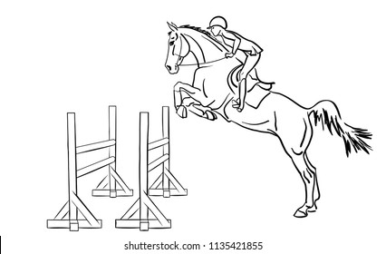 Horse Jumping Fence Stock Illustrations, Images & Vectors | Shutterstock