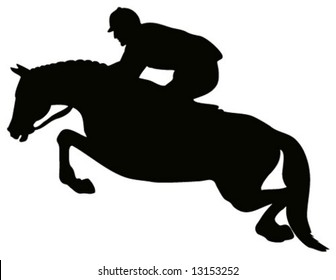 Equestrian show jumping silhouette
