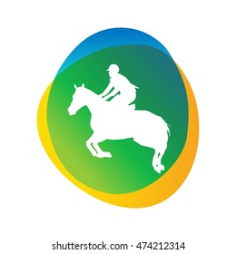 Equestrian silhouette sport vector gradient icon