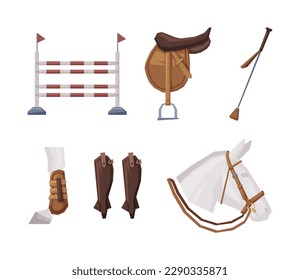 Reitsportgeräte und -werkzeuge, Vektor-Set
