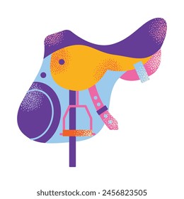 Equestrian sport gear accessories, stuff equipment for horse riding, Jockey rider clothing isolated set. Uniform, horseshoes, saddle, animal harness supply for racing competition vector illustration