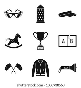 Equestrian sport icons set. Simple set of 9 equestrian sport vector icons for web isolated on white background