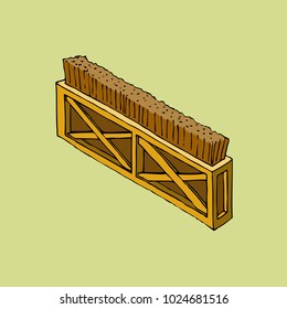 equestrian sport Jumping isolated vector brush fence obstacle isometry