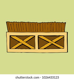 equestrian sport Jumping isolated vector brush fence obstacle flat