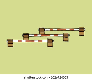equestrian sport Jumping isolated vector kavaletti obstacle flat