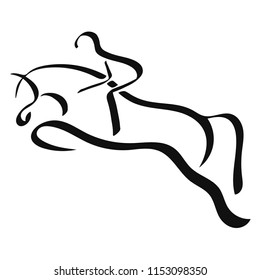 Equestrian Sport. A Logo Of A Horse And Rider.