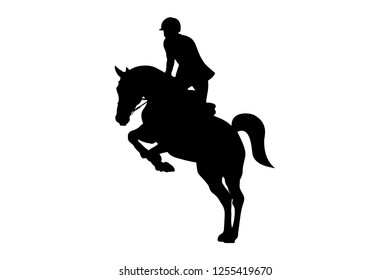 equestrian sport man rider horse black silhouette