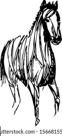 equestrian sport. rider on horse sketch