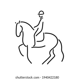 Equestrian sport, rider on a horse stick figure