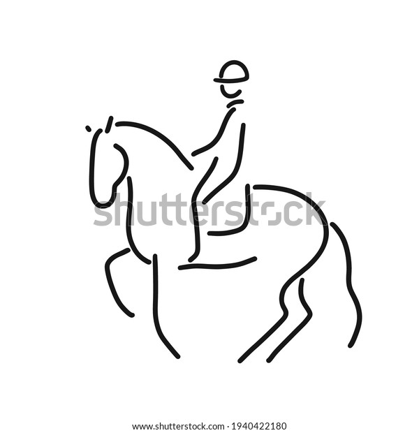 Equestrian Sport Rider On Horse Stick Stock Vector (Royalty Free ...