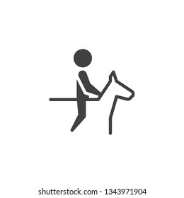 Equestrian sport vector icon. filled flat sign for mobile concept and web design. Horse rider, riding glyph icon. Symbol, logo illustration. Pixel perfect vector graphics