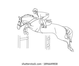 Equestrian Sports Horse Jumping Show Jumping Stock Vector (Royalty Free ...