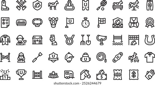 Equestrian sports icons High-Quality Vector Icons Collection with Editable Stroke. Ideal for Professional and Creative Projects.
