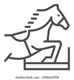 Equestrian, square line vector icon.