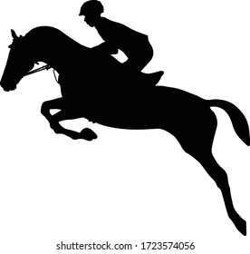 equestrianism horse and rider jump black silhouette