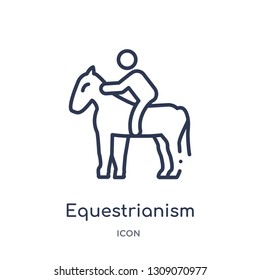 equestrianism icon from sport outline collection. Thin line equestrianism icon isolated on white background.