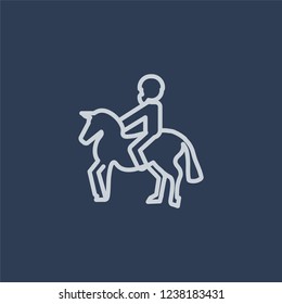 equestrianism icon. Trendy flat vector line equestrianism icon on dark blue background from sport collection. 