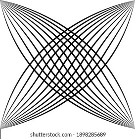 equilateral black cross of twisted lines