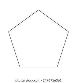 Equilateral pentagon on white background.