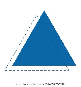 Gleichseitiges Dreieck geometrisches Symbol mit gepunkteten Linien Illustrationsdesign