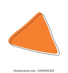 Icono geométrico de triángulo equilátero con diseño de ilustración vectorial dibujado a mano