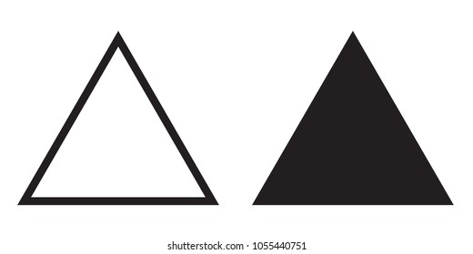 Equilateral Triangle Icon Of Vector Outline Line And Silhouette Triangle