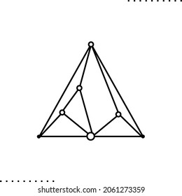 ein gleichseitiges Dreieck und verlinkte Punkte, Vektorgrafik in Umrissen