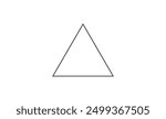 Equilateral triangle in mathematics. Up arrow triangle line vector icon.