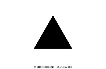 Equilateral triangle in mathematics. Up arrow triangle line vector icon.