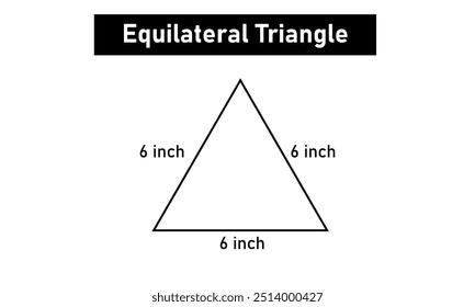 Equilateral triangle in mathematics. Up arrow triangle line vector icon.