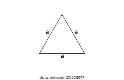 Gleichseitiges Dreieck in der Mathematik. Nach-oben-Pfeil-Dreieck-Linien-Vektorsymbol.