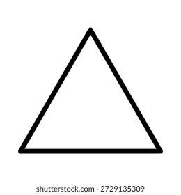 Gleichseitiges Dreieck in der Mathematik. Nach-oben-Pfeil-Dreieck-Linien-Vektorsymbol.	