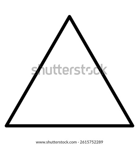Equilateral triangle in mathematics. Up arrow triangle line vector icon.