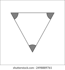 Triángulo equilátero sobre fondo blanco