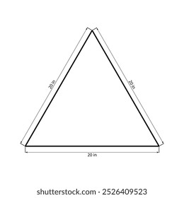 Gleichseitiges Dreieck gleiche Länge geometrische Form Illustration.