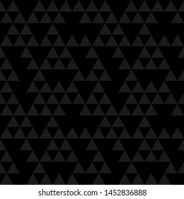 Equilateral triangles with spaces. Black seamless modern background. Vector illustration.