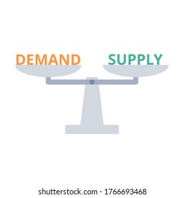 Equilibrium Demand Supply Concept Vector Economy Stock Vector (Royalty ...