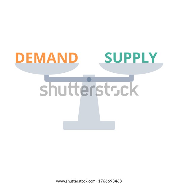 Equilibrium Demand Supply Concept Vector Economy Stock Vector (Royalty ...