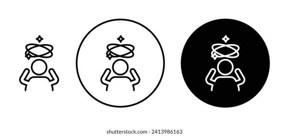 Juego de iconos de vectores de trastorno de equilibrio Perturbación del equilibrio y símbolo vectorial de la sensación de vértigo para el diseño de la interfaz de usuario.