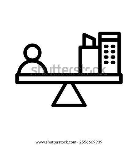 equilibrium icon line vector illustration on white background.