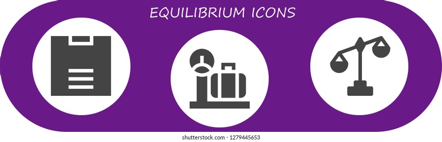  equilibrium icon set. 3 filled equilibrium icons. Simple modern icons about  - Scale