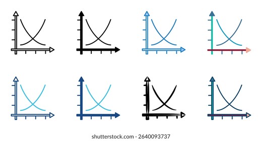 Equilibrium icon set multiple style collection