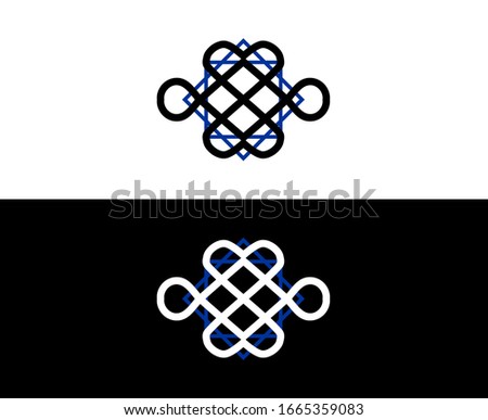 Equilibrium line art symbol with two side