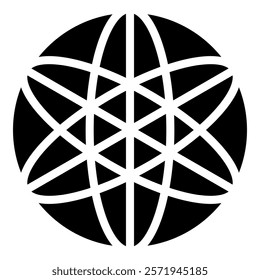 Equilibrium sacred geometry symbol icon black color vector illustration image flat style